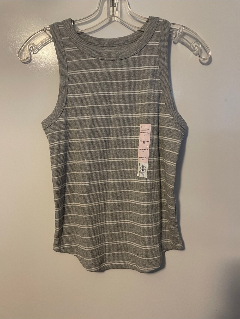 SO Gray and White high neck tank top size medium NWT